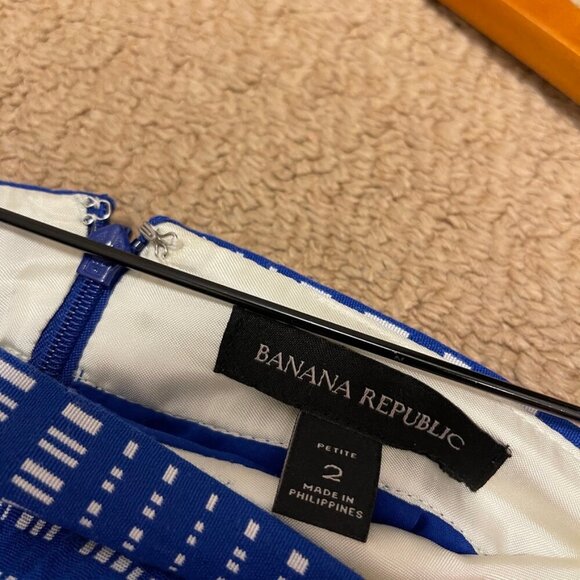 Banana Republic Cobalt Crosshatch Pencil Skirt Blue – Petite 2 - Picture 9 of 16